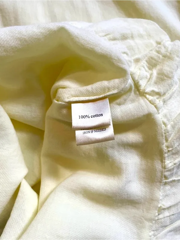 Dylan Clothing Sundance Catalog Butter Yellow Bubble Hem Cotton Top XS - Image 5