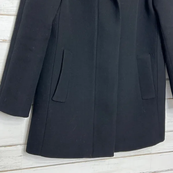 J.Crew Mercantile Black Wool Blend Zip Front Coat Women’s Size 6 - Image 10