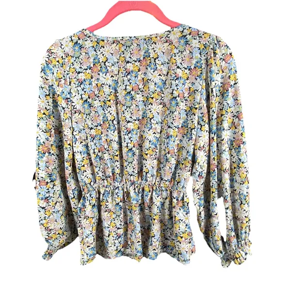 VTG Abercrombie & Fitch Peasant Top Women‎ XS Cottagecore 90s Romantic V-Neck - Image 3