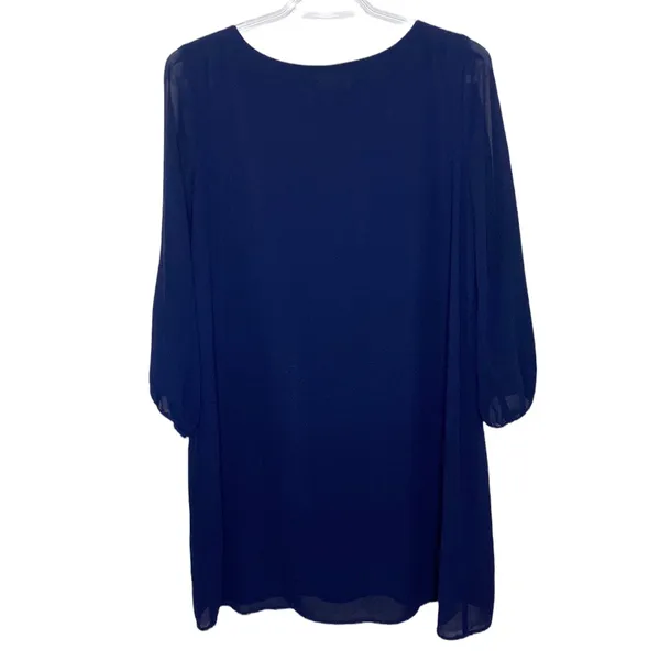 Lulus Shifting Dears Navy Blue Long Sleeve Dress size M - Image 3
