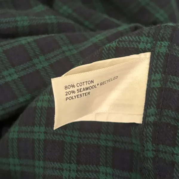 Duluth Trading Co Seawool‎ Plaid Henley Top Green Blue Long Sleeve 3237-97 - Image 10
