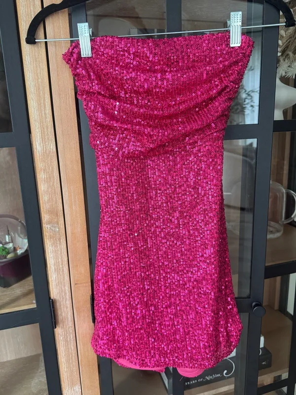 Lucy in the sky sequin strapless mini dress cocktail cutout open back - Image 2