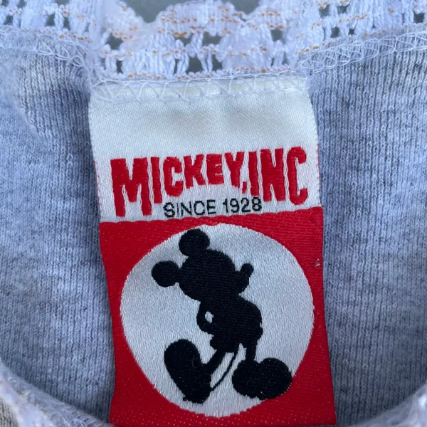 Disney Vintage 90s Mickey Mouse Minnie Mouse Lace Grey T-shirt - Image 5