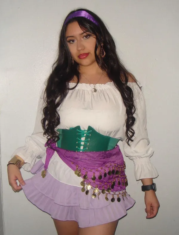 Purple Belly Dance Hip Scarf - Image 2