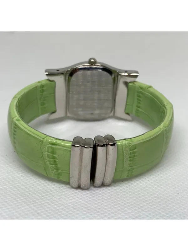 Vernier women’s cuff bracelet watch silver green tone 28mm quartz size 6” runnin - Image 4
