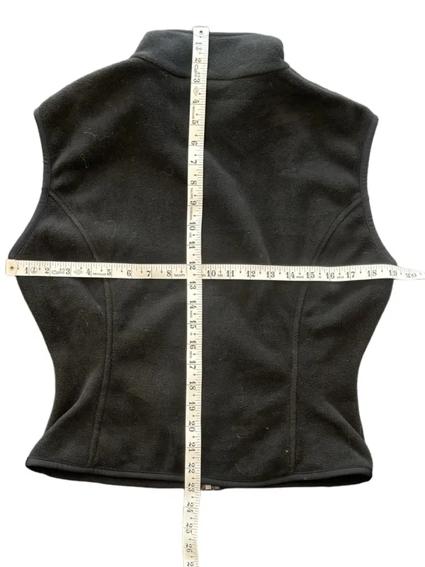 VTG Obermeyer Black Fleece Zip Vest Outdoor Ski Lodge Gorpcore high neck EUC M - Image 7
