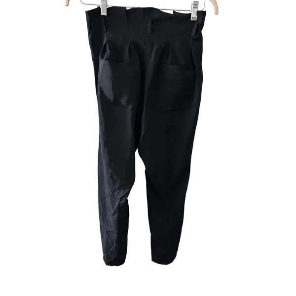 One Teaspoon Sz Small Black High Rise Skinny Fit Pleated Paperbag Trouser Pants - Image 3