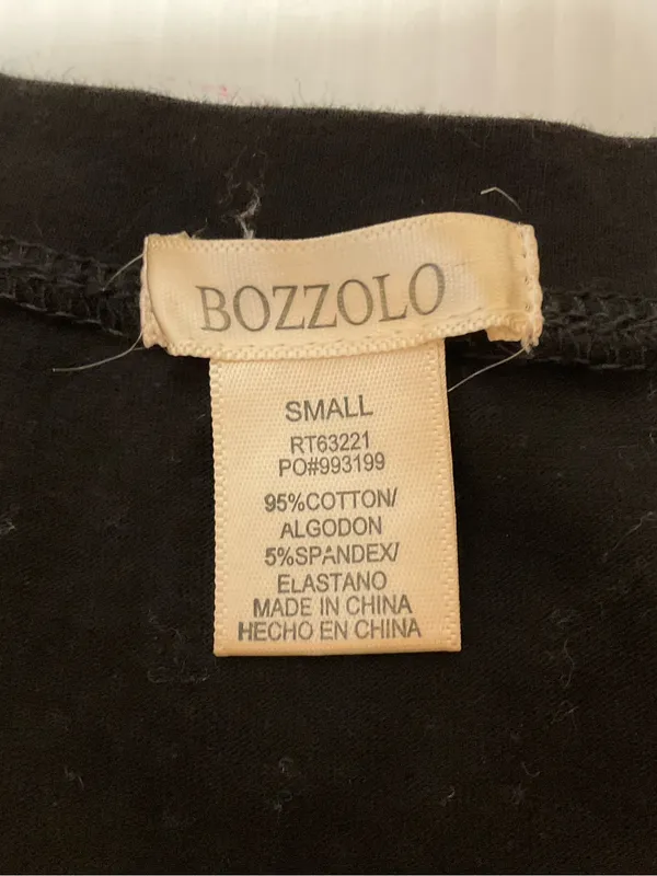 Bozzolo Womens Black Short Sleeve Baby Tee Crop Top Sz S V Neck - Image 2