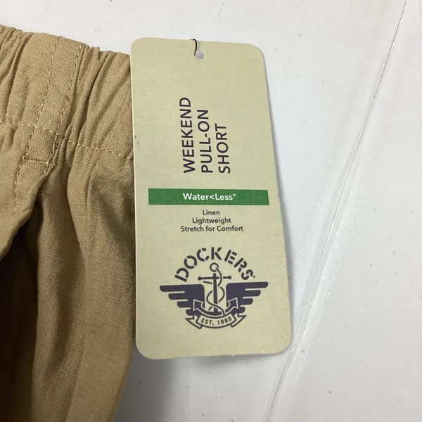 Dockers Linen Blend Weekend Pull-On Shorts Tan Small NEW! Retail $52 - Image 7