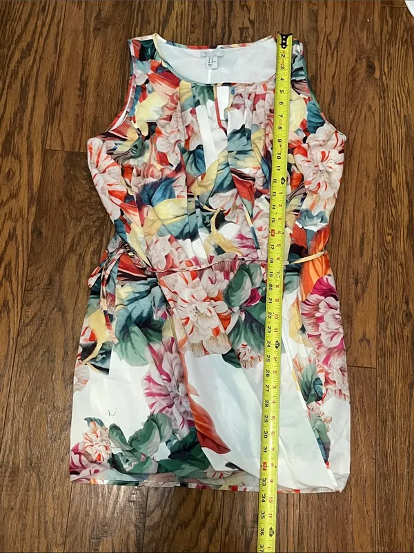 NEW! Floral Multicolor Sleeveless Wrap Dress bubble skirt - Image 14