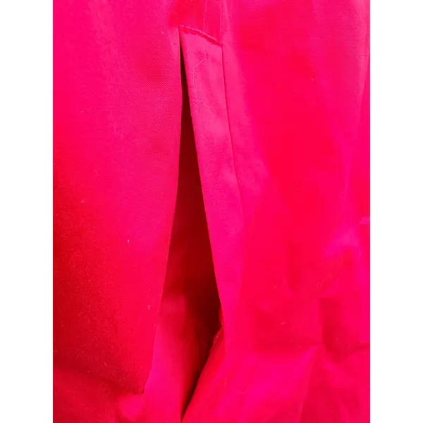 Calvin Klein Dopamine Red Single Breasted Trench Coat‎ Geometric Lining Size L - Image 4