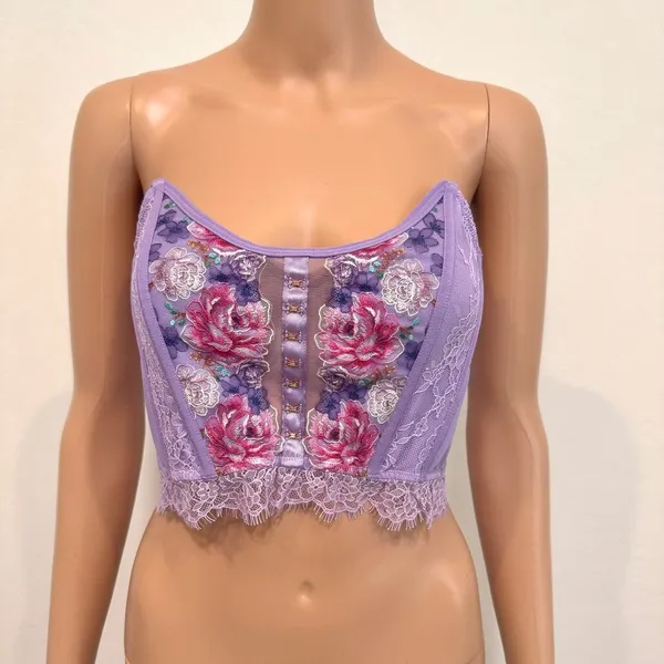 Victoria’s Secret Medium Dream Angels embroidered corset top BC 3187 - Image 11