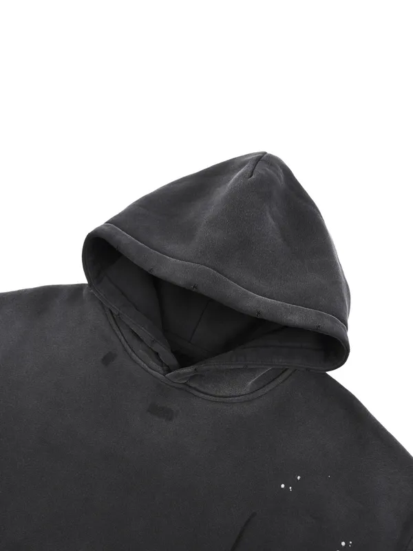 Vintage Washed Frayed Fleece Hoodie - Image 5