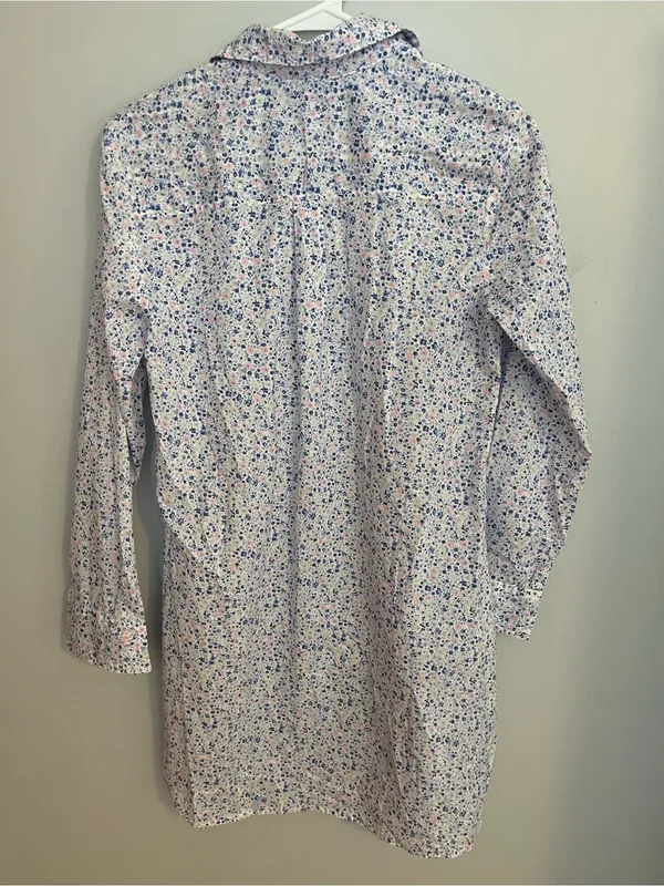 Victoria's Secret Floral Cotton‎ Nightshirt in White, Blue & Pink - Image 2