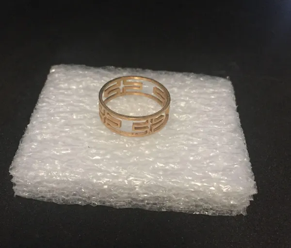 Handmade Golden cross stainless steel ring - Size 8.5 - Image 2