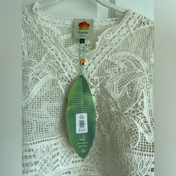 Farm‎ Rio Guipire Lace Blouse Off White Size XS NWT - Image 10