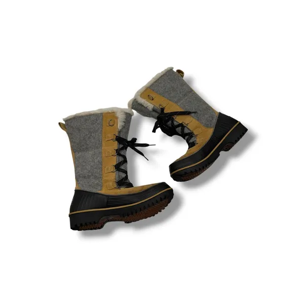 Sorel Tofino II Winter Snow Boots 8 Curry Gray Waterproof Faux‎ Fur Lace Up - Image 2