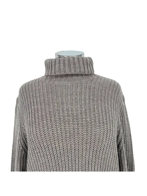 Bershka Chunky Turtleneck Sweater Cozycore Minimalist Gray Size Medium - Image 3
