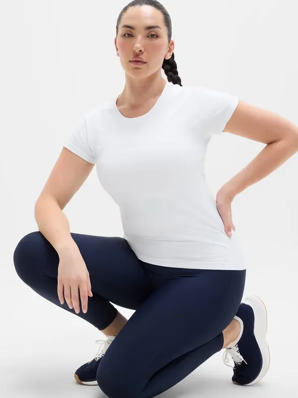 New Athleta M Momentum Flex Tee Short Sleeve Medium Regular Bright White - Image 4