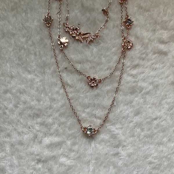 Pomina Three tier Rise Gold tone Necklace - Image 3
