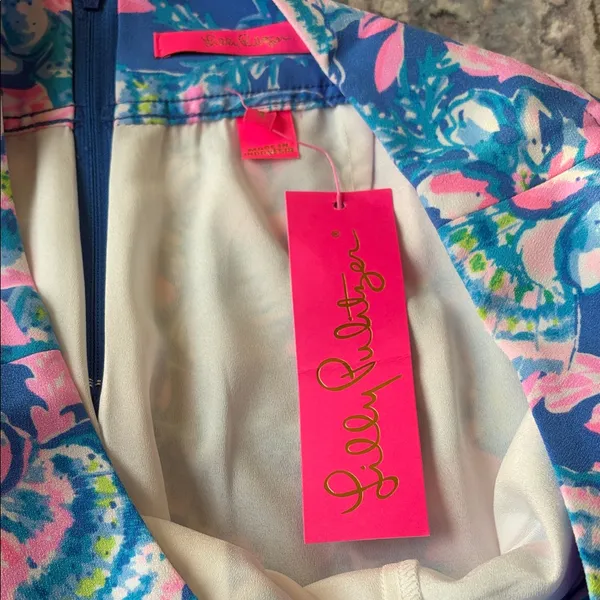 Lilly Pulitzer Blue and Pink A-Line Skort - Image 3