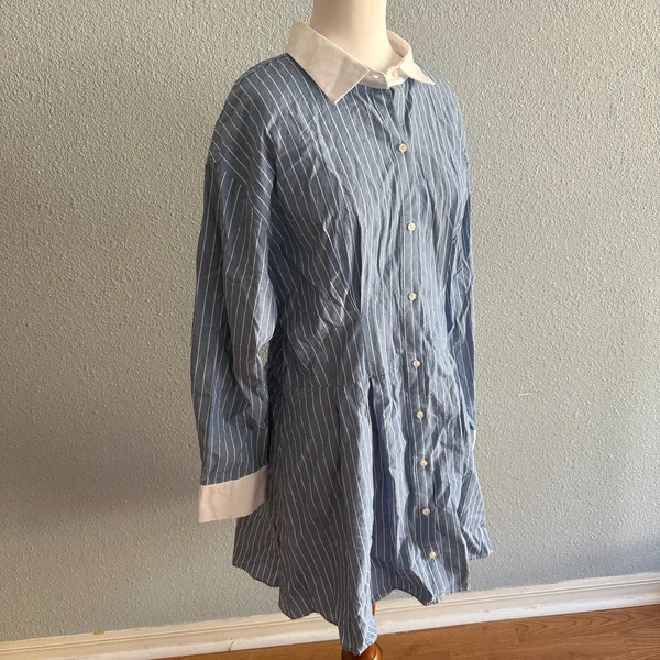 Abercrombie & Fitch Poplin Shirt Dress Size Large Tall - Image 4