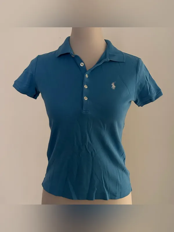 Ralph Lauren Sport Vintage Slim Fit Polo Shirt | Size: M | Blue - Image 2