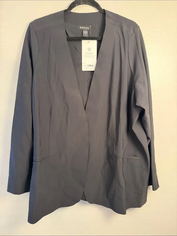 Athleta Avenues Blazer Women's Black Open-Front Blazer size 22 - Image 3
