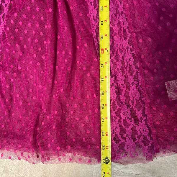 Free People A Little Love Long Sleeve SHEER LACE Top Raspberry Size Large Casual - Image 10