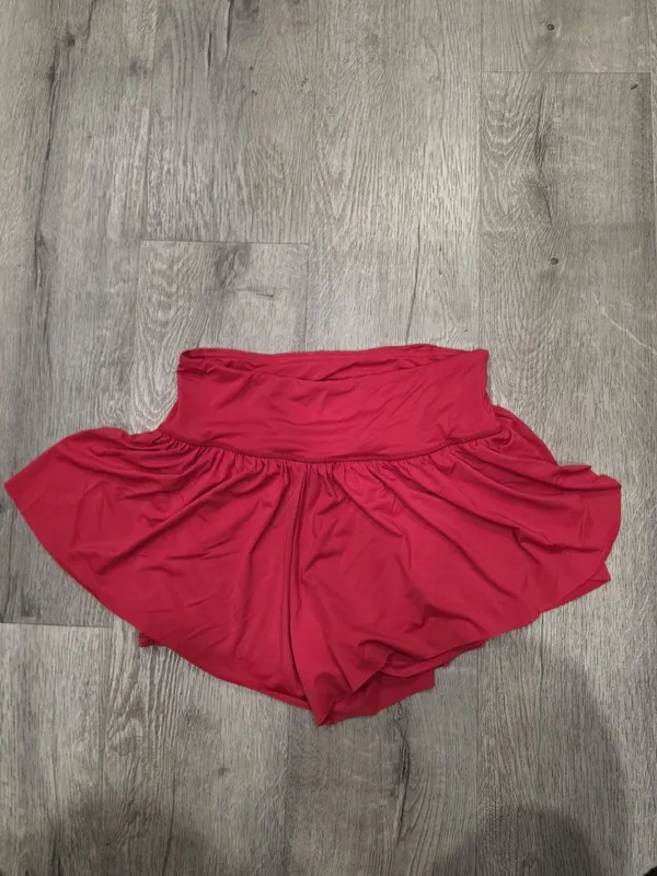 Soothfeel Womens Red High-Waisted Athletic Skirt With Built-In Shorts - Size S - Image 5