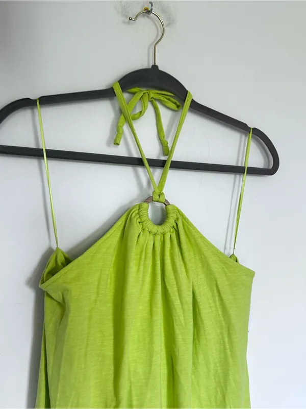 NWT‎ Old Navy Neon Sleeveless Halter Tie Neck Open Back Midi Dress Large Tall - Image 3