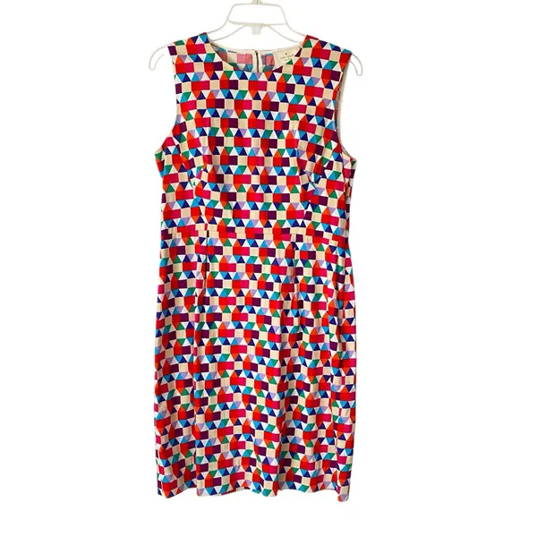 Kate Spade New York Abbey Colorful Geometric Print Dress Silk Blend size 12 - Image 2