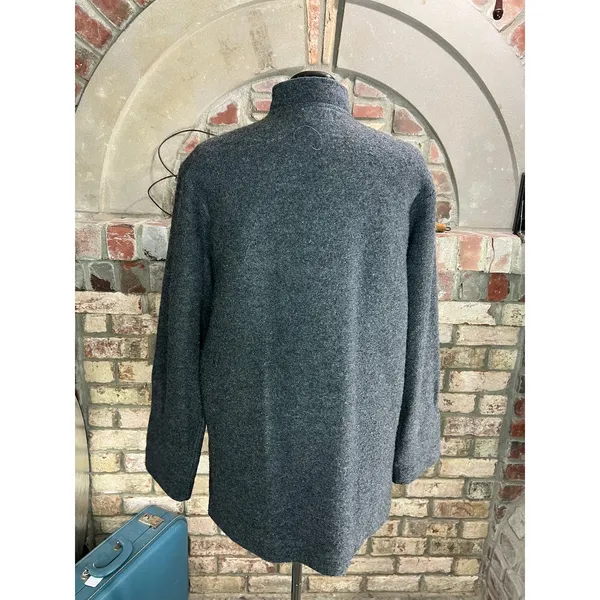 Norm Thompson coat wool patch pockets gray Size L - Image 6