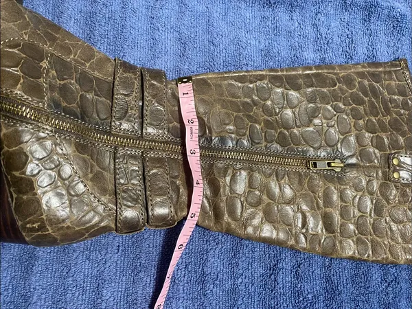 Born Brown Croc-Embossed Mid-Calf Buckle Boots - Image 10