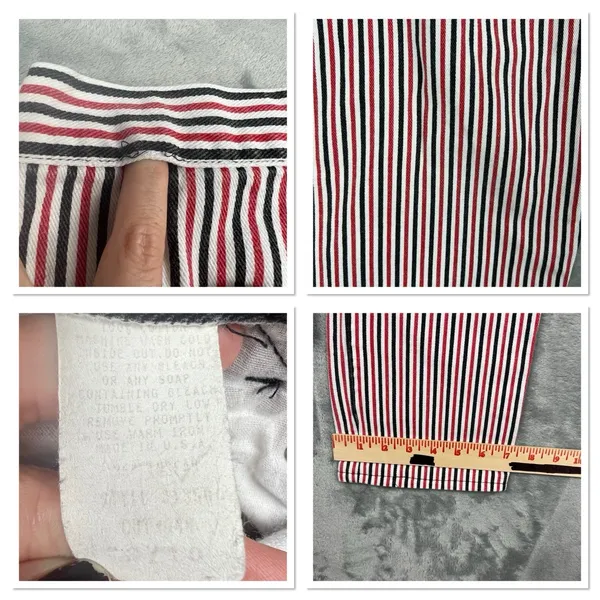 VTG Rough Rider Red Black Pin Striped Jeans Women‎ Sz 9/10 Western Cowgirl 90s - Image 7