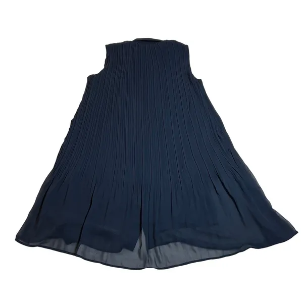 Joie Sleeveless Pleat Mini Button Up Shirt Dress Size L Casual Preppy Classic - Image 3