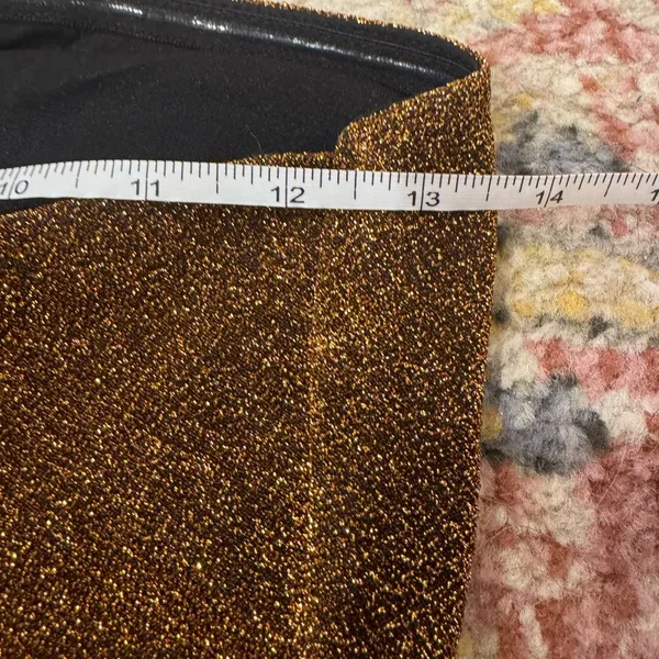 Brown shimmery strapless dress with black tie back - Image 8