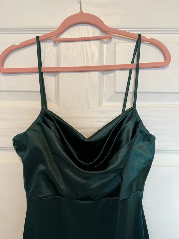 Windsor Satin Green Slit Dress - Image 2