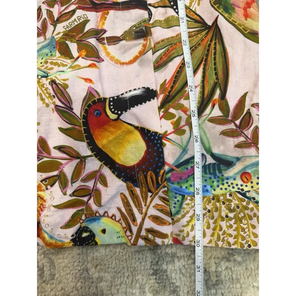 Farm Rio Into the Jungle Mini Dress Tropical Print, XS Linen $190 NWT - Image 12