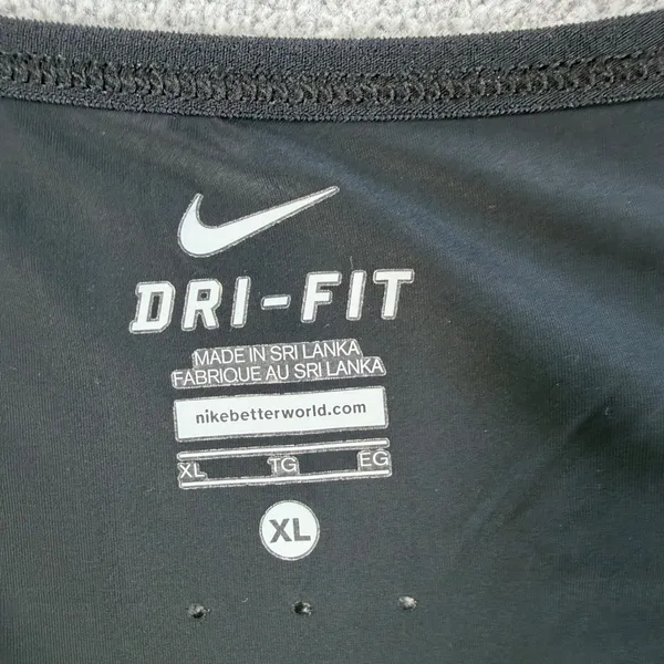 Nike Dri-Fit Women's XL Long Sleeve Active Shirt Grey Black Running Yoga Top - Image 2
