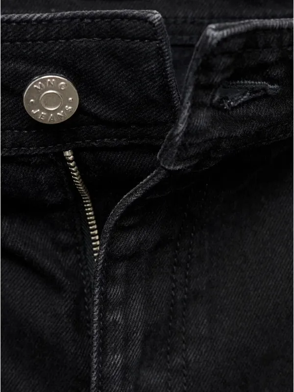 Mango Catherin Culotte High-Rise Jeans NWT Black Denim Size 0 EUR 32 - Image 5