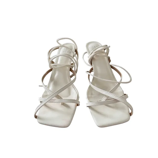 Chase + Chloe Wraparound Sandals‎ Size 8 OffWhite Square Open Toe - Image 4