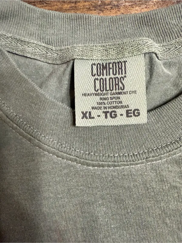 Comfort Colors Moss Short Sleeve Tee with Halloween Patch Ghost Graphic - Image 2