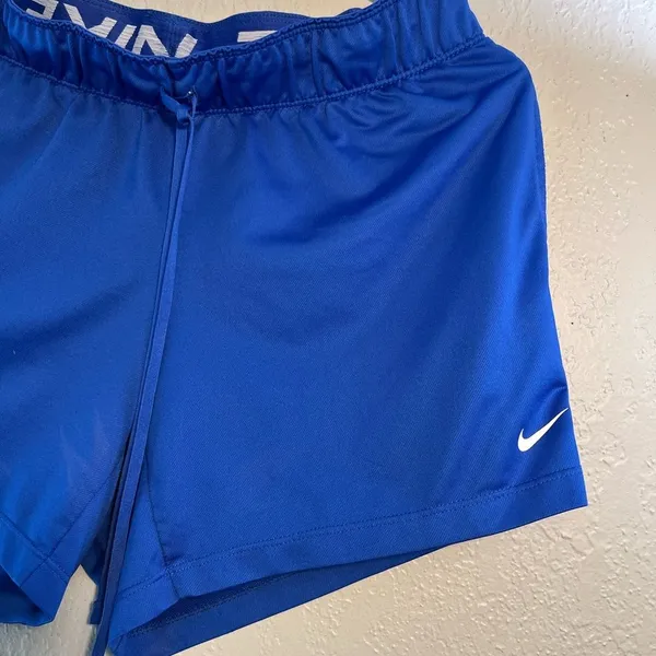 Nike Blue Athletic Shorts with Elastic Waistband Dri-Fit SZ S High-Waist - Image 2