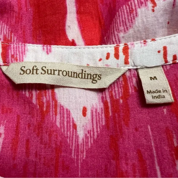 Soft Surroundings Womens Ikat Tunic Dress Size M Embroidered Beach Resort Boho - Image 9