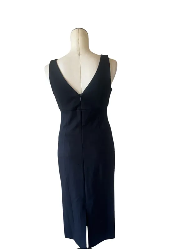 Spanx NWT $178 SPANXshape Ponte V-Neck Sleeveless Midi Dress Black Medium - Image 9