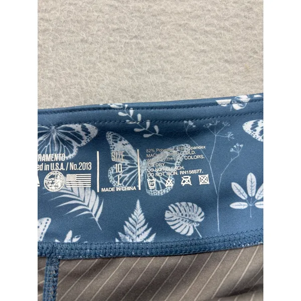 IAB‎ MFG Athletic Shorts 10 L Blue Butterfly No Ride Compression Workout Yoga - Image 5
