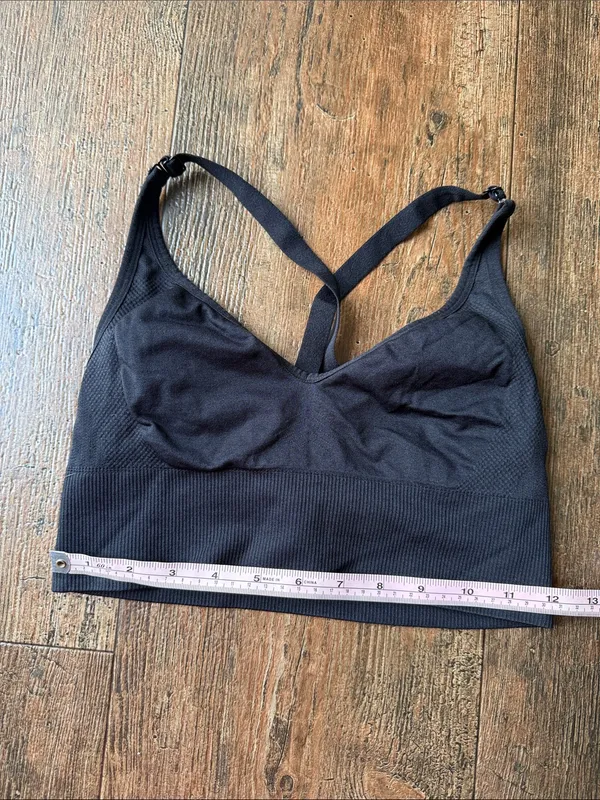 Black Crossback Seamless Bralette Sports Bra Size M - Image 4