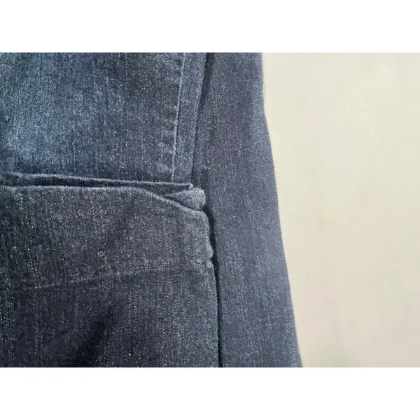 ELLE Dark‎ Wash Women Jeans Trousers Wide Flare Leg Cropped Low Rise Size 4 - Image 13