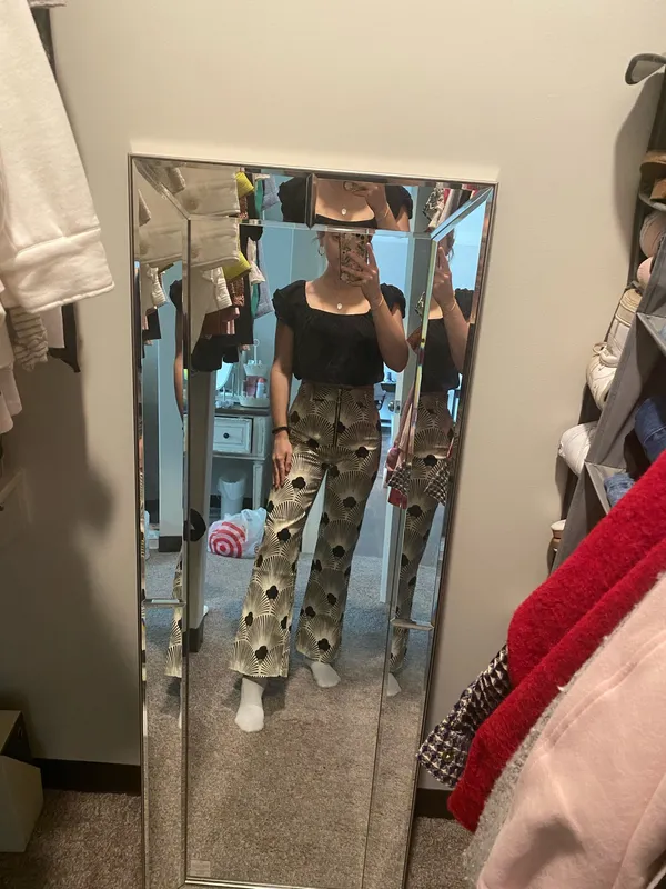 Free People Black and White Patterned Pants - Image 5